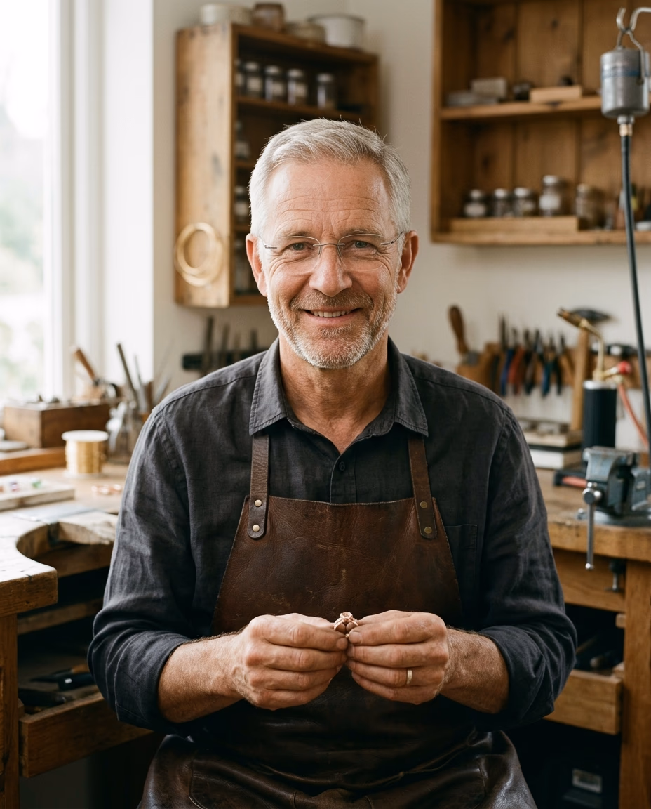 Porträt Goldschmiedemeister:in im TrauRing Studio Leipzig