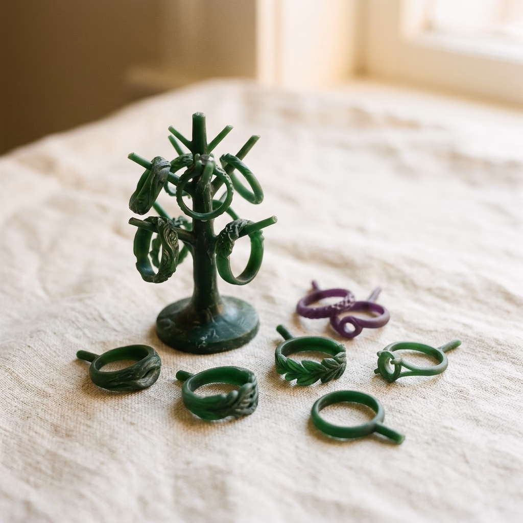 Wachsmodelle für den Ringguss auf Leinen